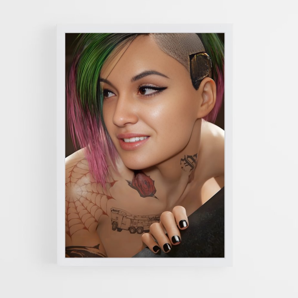 Poster Rebel Green – affiche Cyberpunk (vue 3)